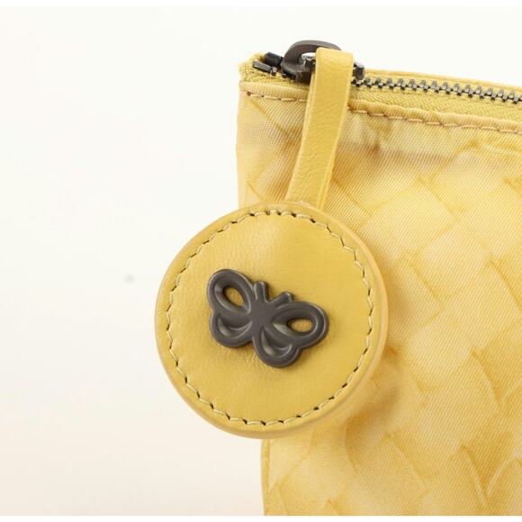 Bottega Veneta Intrecciato Print Yellow Nylon Cosmetic Bag - Picture 6 of 10